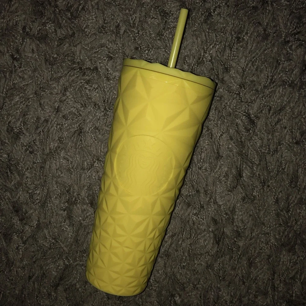 Starbucks Geometric Yellow Tumbler, 24oz, New